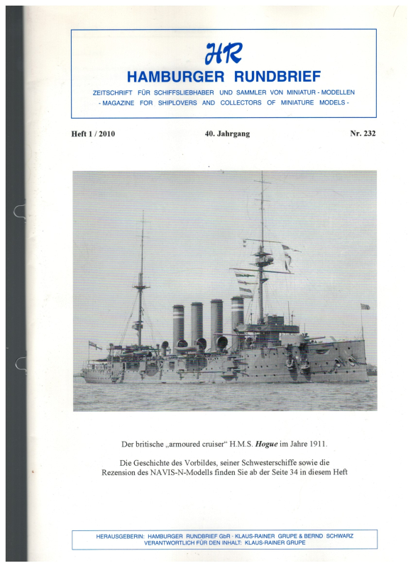 No. 232 booklet 1-2010 40. volume ; Hamburger Rundbrief (1 p.) no shipping outside germany
